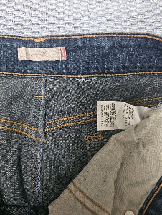 Levis Vintage Y2K Year 0407 Dark Wash Denim Midi Skirt - Size 8 - Picture 4 of 6